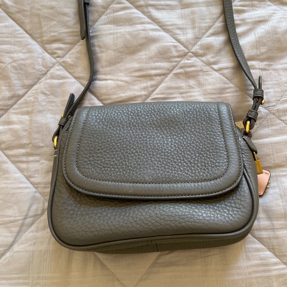 Gray leather crossbody purse — J Crew - Picture 1 of 1